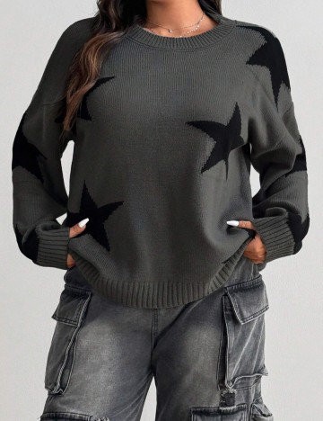Pulover Shein Curve+, gri