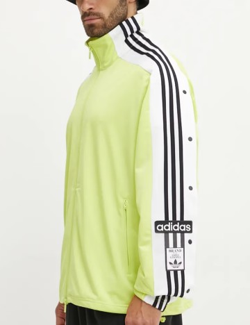 Bluză cu fermoar Adidas, verde