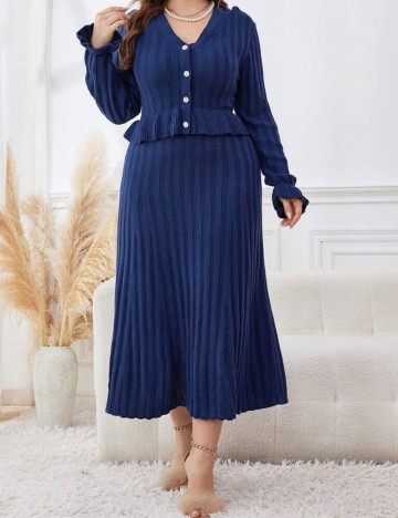 Rochie midi Shein Curve+, albastru