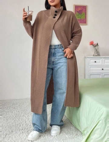 Cardigan Shein Curve+, maro