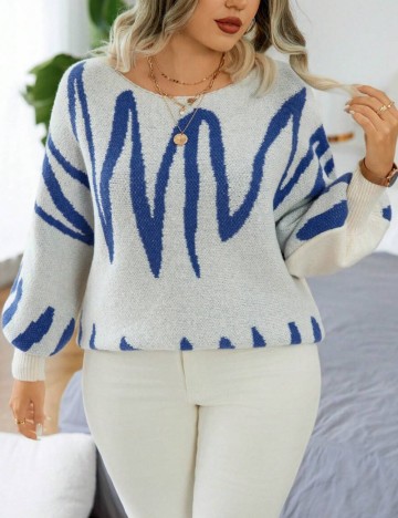 Pulover Shein Curve+, mix culori