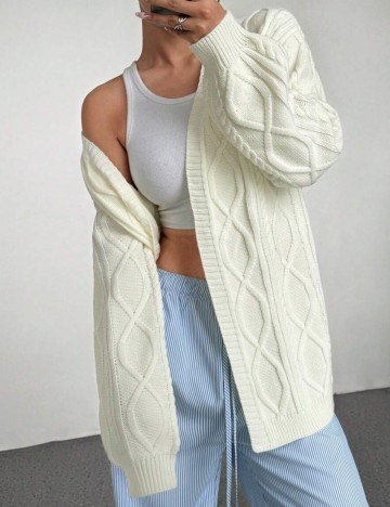 Cardigan Shein, alb
