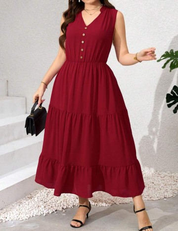 Rochie midi Shein Curve+, roșu