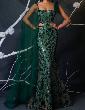 Rochie de ocazie Shein Belle, verde