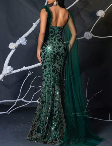 Rochie de ocazie Shein Belle, verde