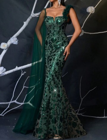 Rochie de ocazie Shein Belle, verde