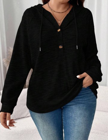 Hanorac Shein Curve+, negru