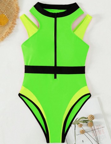 Costum de baie întreg Shein, neon