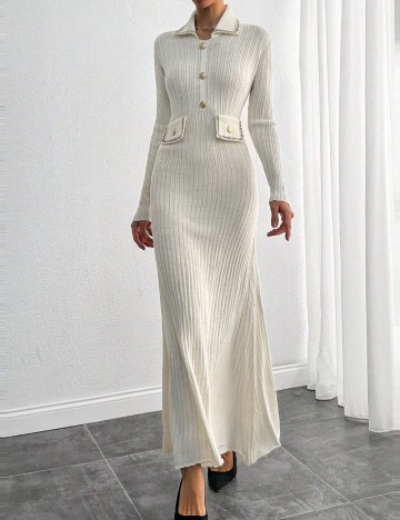 Rochie maxi Shein, crem