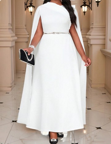 Rochie maxi Shein Curve+, alb