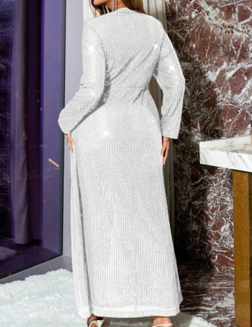 Rochie de ocazie Shein Curve+, argintiu