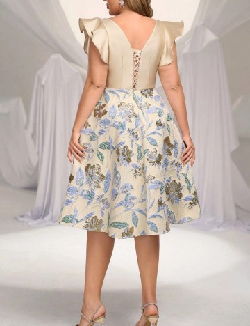 Rochie de ocazie Shein Curve+, mix culori