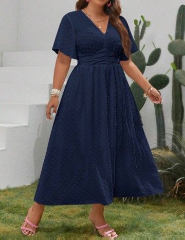 Rochie midi Shein Curve+, albastru