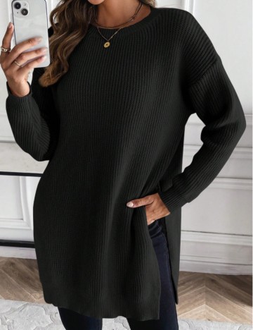 Pulover lung Shein, negru