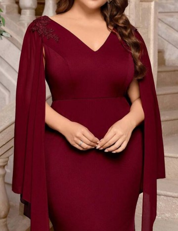 Rochie de ocazie Shein Curve+ Belle, vișiniu