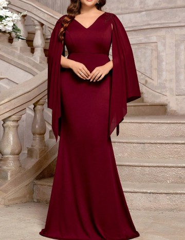 Rochie de ocazie Shein Curve+ Belle, vișiniu
