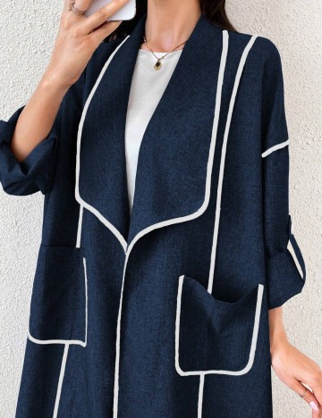Cardigan lung Shein, albastru