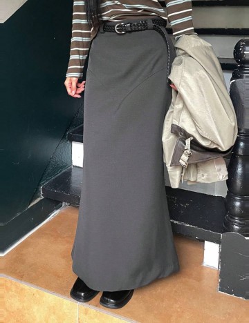 Fustă maxi Shein DAZY, gri