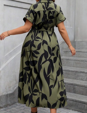 Rochie midi Shein Curve+, verde