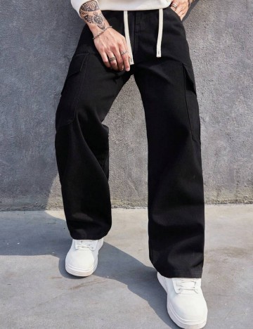 Jeans Shein MANFINITY, negru