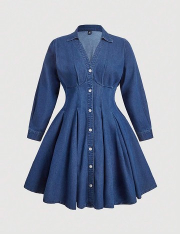 Rochie midi Shein Curve+, albastru