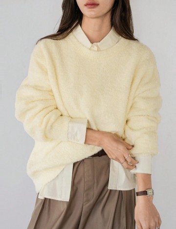 Pulover Shein DAZY  LESS, crem