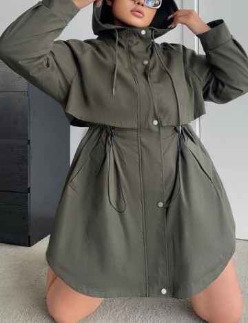 Geacă Shein Curve+, kaki