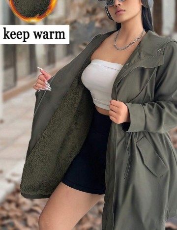 Geacă Shein Curve+, kaki