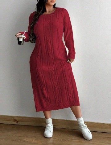 Rochie midi Shein Curve+, vișiniu