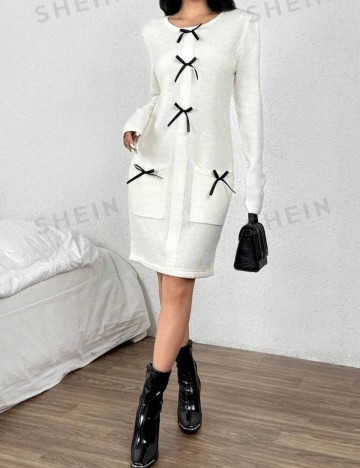 Rochie tricotată Shein, crem