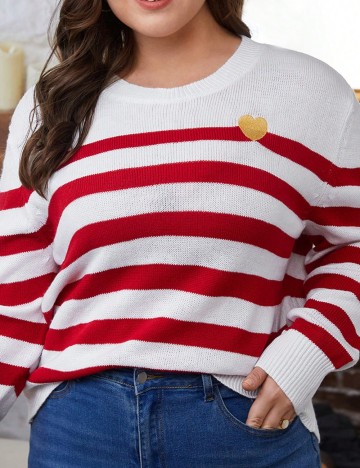 Pulover Shein Curve+, alb