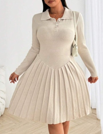 Rochie mini Shein Curve+, crem