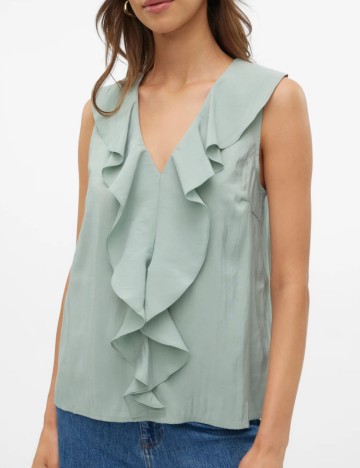 Cămașă cu mânecă scurtă AWARE by VERO MODA, verde