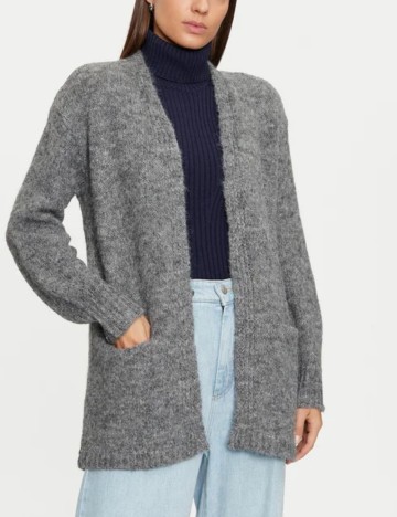 Cardigan lung Noisy May, gri