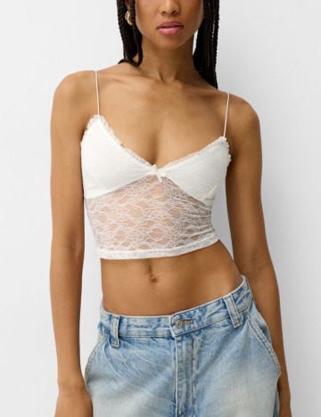 Top Bershka, alb