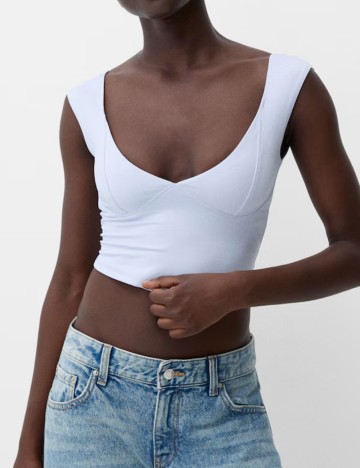 Top Bershka, alb