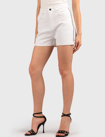 Pantaloni scurți de blugi Guess, alb