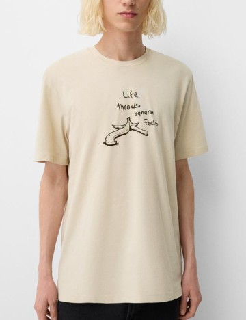 Tricou Bershka, bej