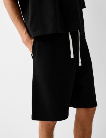 Pantaloni scurți Bershka, negru