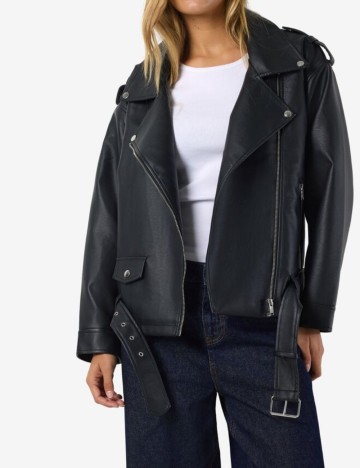 Geacă Imitație Piele Noisy May, negru