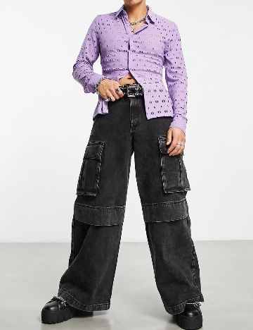 Cămașă ASOS, mov