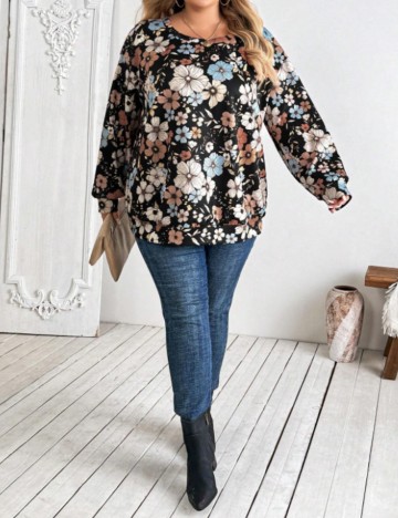 Bluză Shein Curve+, mix culori