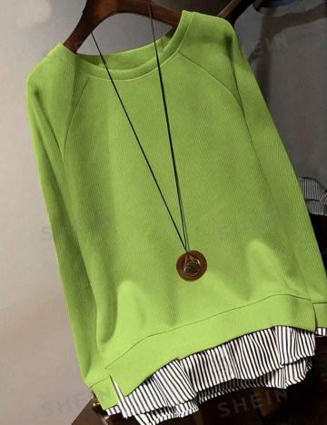 Bluză Shein Curve+, verde