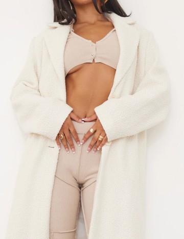 Palton PRETTYLITTLETHING, alb