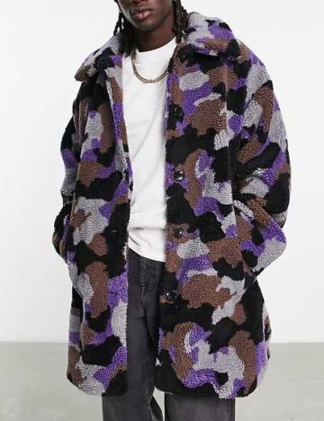 Haină De Blană ASOS, mix culori