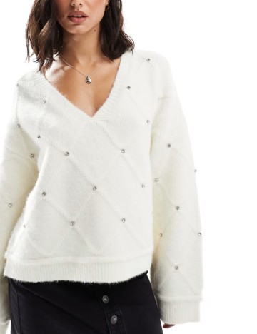 Pulover ASOS, alb