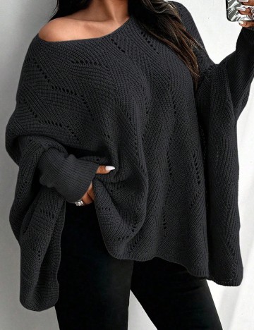 Pulover Shein Curve+, negru