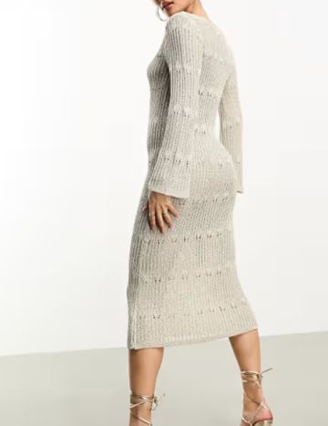 Rochie midi ASOS, crem