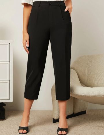 Pantaloni 3/4 !Solid, negru