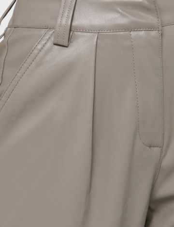 Pantaloni imitație din piele Topshop, gri